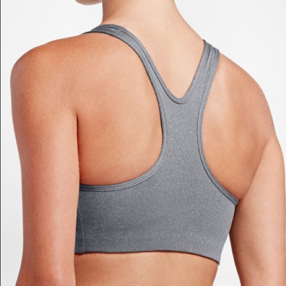 NWT Nike Swoosh Dri-Fit Sports Bra Charcoal Gray - Picture 6 of 10